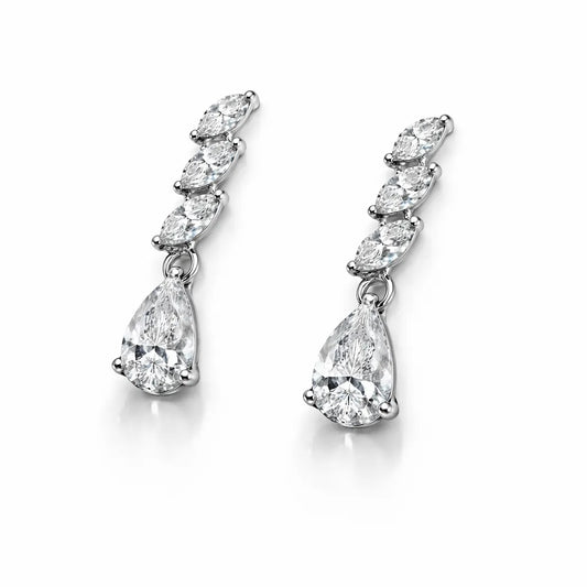 Swarovski Marquise Drop Earrings – Sterling Silver 925 Teardrop Dangle Earrings