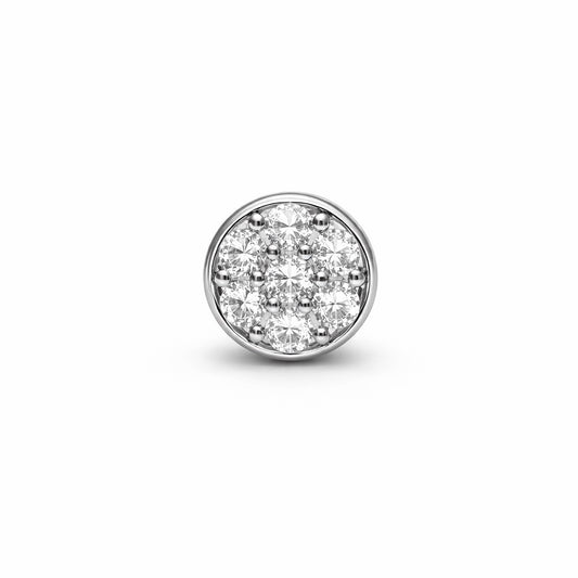 Pave CZ Round Cluster Stud Earrings in 925 Silver