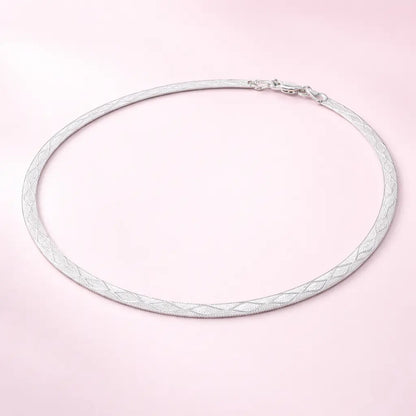 925 Sterling Silver Textured Flat Chain Anklet – Minimal Elegant Design