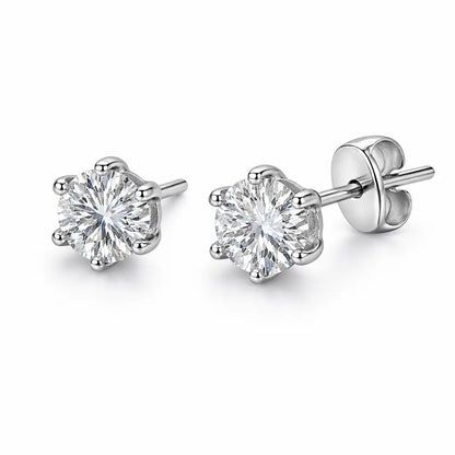Swarovski Crystal Stud Earrings – Sterling Silver 925 Classic Solitaire Studs(size-.6cm)