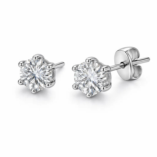 Swarovski Crystal Stud Earrings – Sterling Silver 925 Classic Solitaire Studs(size-1cm)