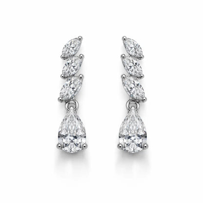 Swarovski Marquise Drop Earrings – Sterling Silver 925 Teardrop Dangle Earrings