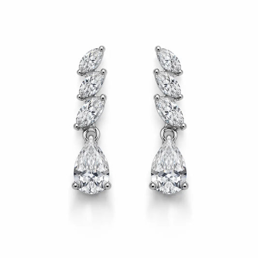 Swarovski Marquise Drop Earrings – Sterling Silver 925 Teardrop Dangle Earrings