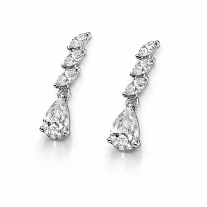 Swarovski Marquise Drop Earrings – Sterling Silver 925 Teardrop Dangle Earrings