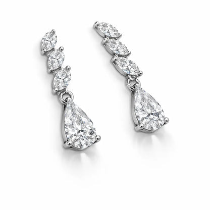 Swarovski Marquise Drop Earrings – Sterling Silver 925 Teardrop Dangle Earrings
