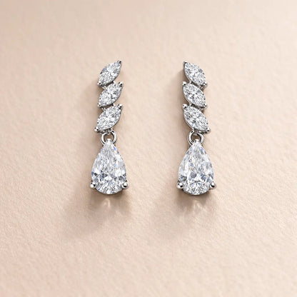 Swarovski Marquise Drop Earrings – Sterling Silver 925 Teardrop Dangle Earrings