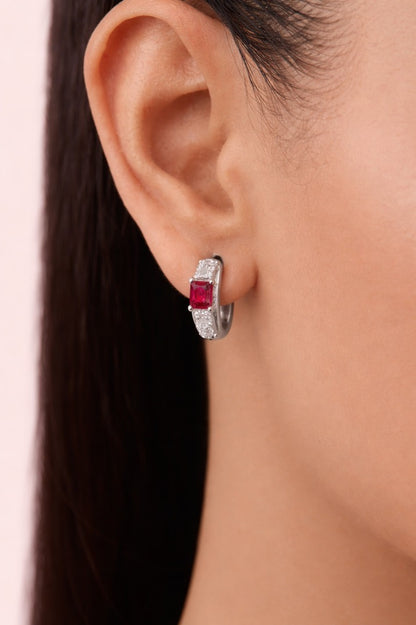 Pave Mini Huggie Hoops in 925 Silver