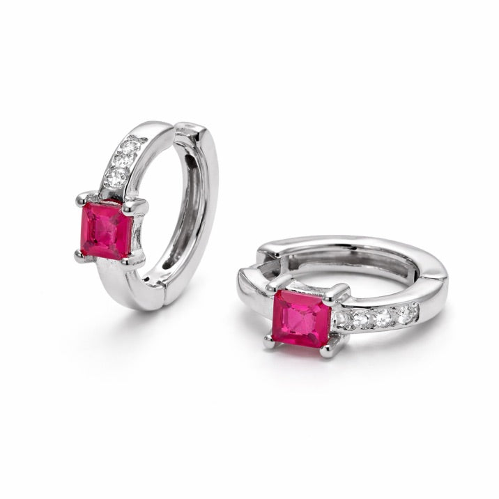 Pave Mini Huggie Hoops in 925 Silver
