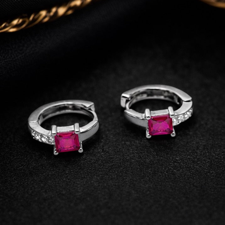 Pave Mini Huggie Hoops in 925 Silver