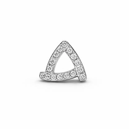 Pave Triangle Stud Earrings in 925 Silver