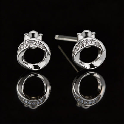 Twisted Pave Infinity Loop Studs in 925 Silver