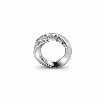 Twisted Pave Infinity Loop Studs in 925 Silver