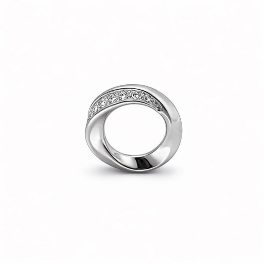 Twisted Pave Infinity Loop Studs in 925 Silver