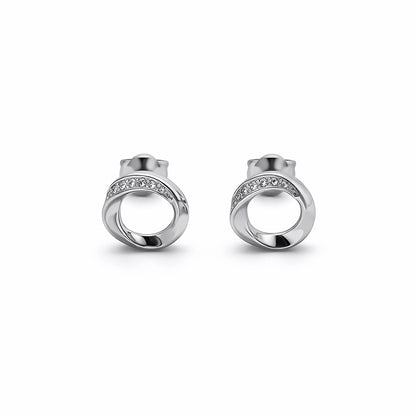 Twisted Pave Infinity Loop Studs in 925 Silver