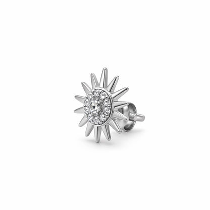 Pave Sunburst Star Stud Earrings in 925 Silver