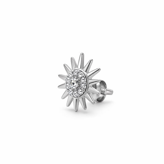 Pave Sunburst Star Stud Earrings in 925 Silver