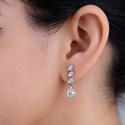 Swarovski Marquise Drop Earrings – Sterling Silver 925 Teardrop Dangle Earrings