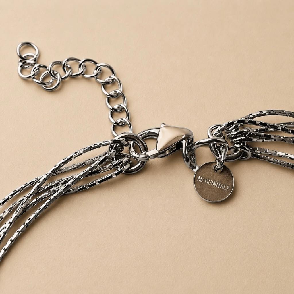 925 Sterling Silver Multi-Layer Chain Anklet – Elegant Minimal Layered Design