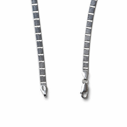 925 Sterling Silver Diamond-Cut Flat Chain Anklet – Sleek Minimal Shine