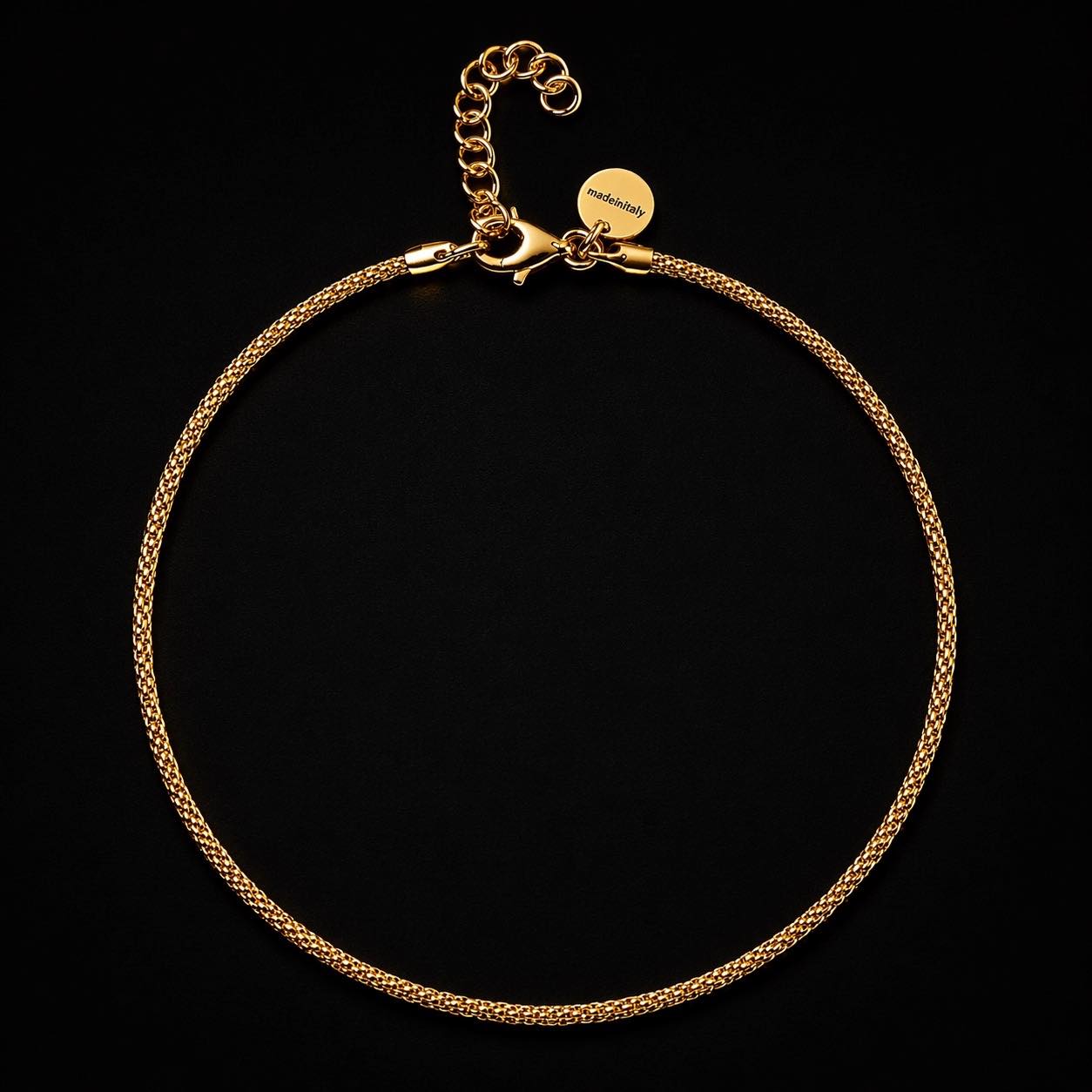 Italian Gold-Toned Minimal Snake Chain Anklet