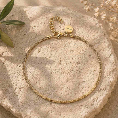 Italian Gold-Toned Minimal Snake Chain Anklet