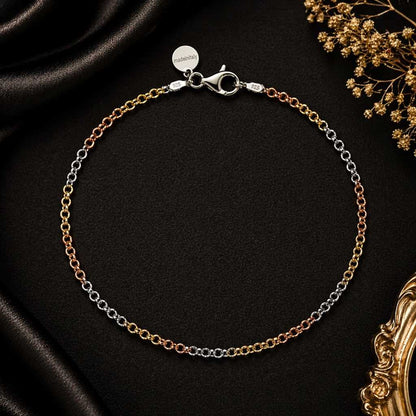 Italian Bead & Bar Chain Anklet – 925 Sterling Silver (Minimal Elegant Design)