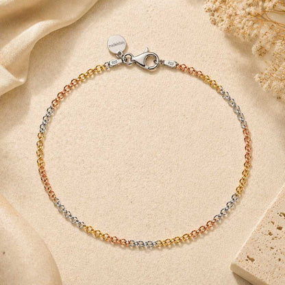 Italian Bead & Bar Chain Anklet – 925 Sterling Silver (Minimal Elegant Design)