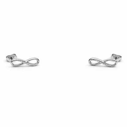 Pave Infinity Symbol Stud Earrings in 925 Silver