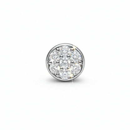 Pave CZ Round Cluster Stud Earrings in 925 Silver