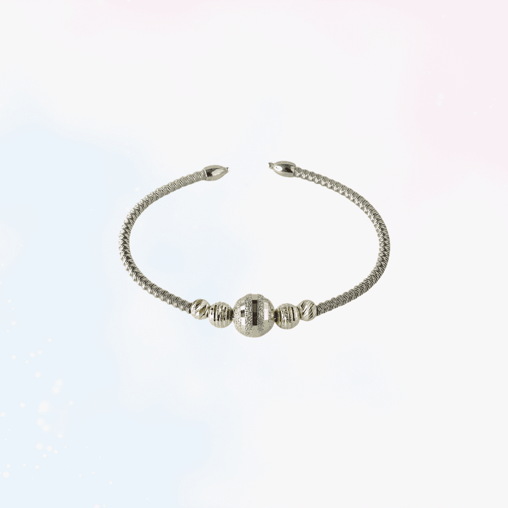 Tri-Tone Beaded Cuff Bracelet