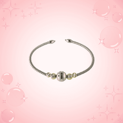 Tri-Tone Beaded Cuff Bracelet