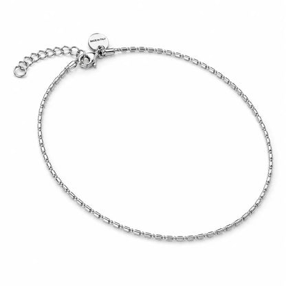 Italian Bead & Bar Chain Anklet – 925 Sterling Silver (Minimal Everyday Elegance)