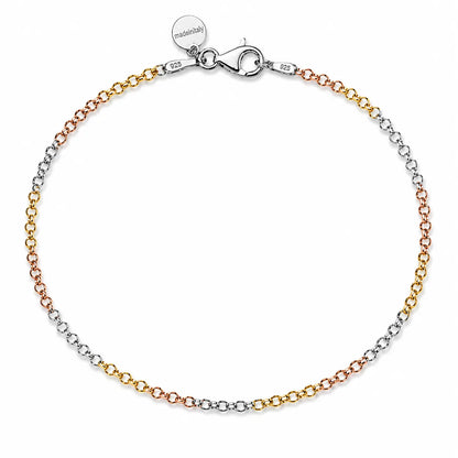 Italian Bead & Bar Chain Anklet – 925 Sterling Silver (Minimal Elegant Design)