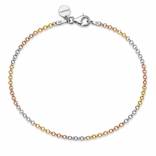 Italian Bead & Bar Chain Anklet – 925 Sterling Silver (Minimal Elegant Design)