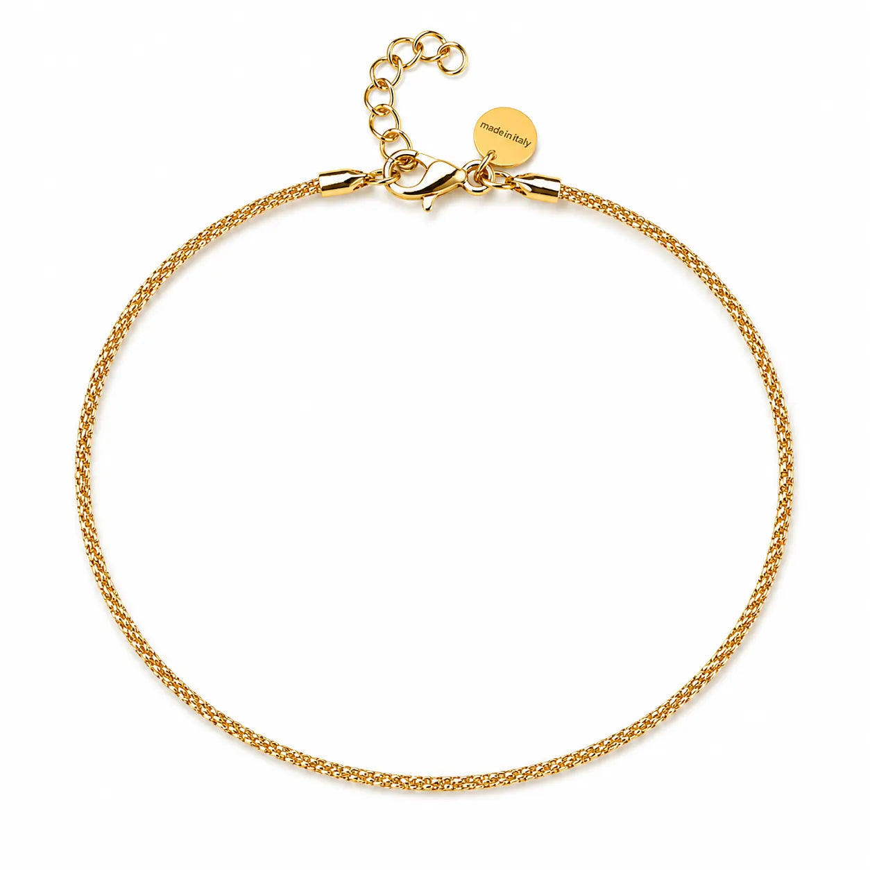 Italian Gold-Toned Minimal Snake Chain Anklet