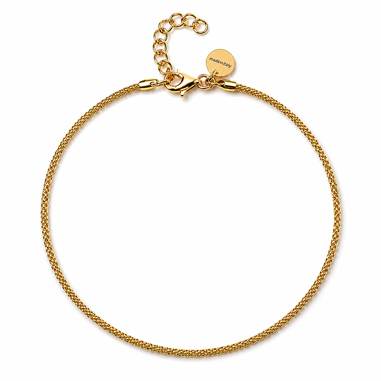 Italian Gold-Toned Minimal Snake Chain Anklet