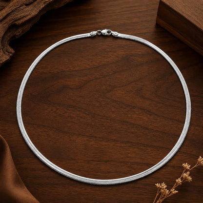 Thin Snake Chain Necklace in 925 Silver
