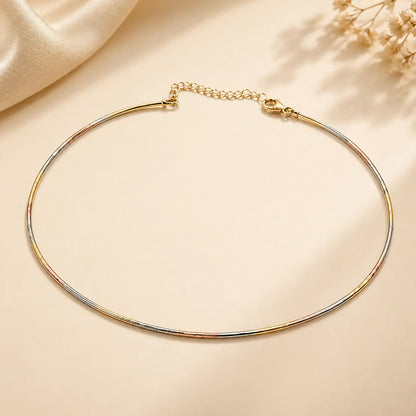 Trio Luxe Italian 925 sterling Silver Necklace (Gold, Rose & Silver Finish)