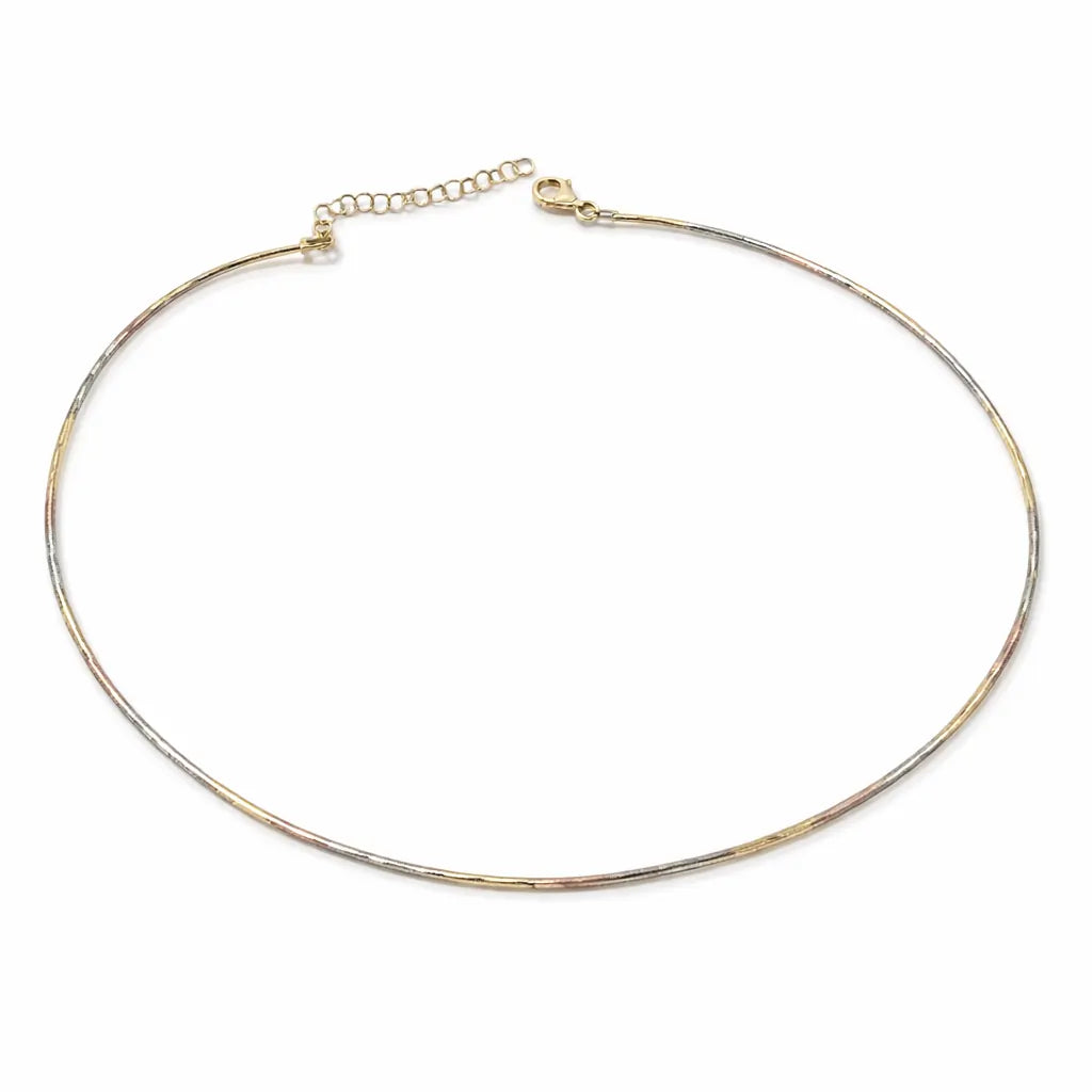 Trio Luxe Italian 925 sterling Silver Necklace (Gold, Rose & Silver Finish)