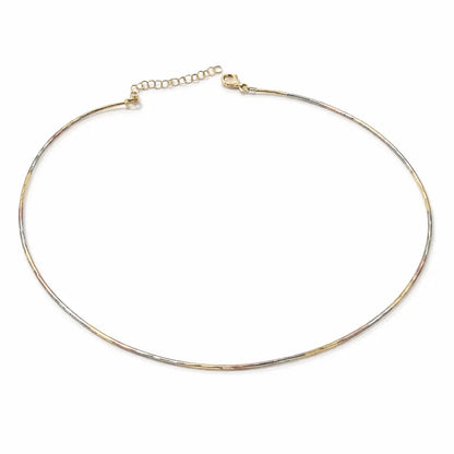 Trio Luxe Italian 925 sterling Silver Necklace (Gold, Rose & Silver Finish)