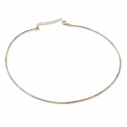 Trio Luxe Italian 925 sterling Silver Necklace (Gold, Rose & Silver Finish)